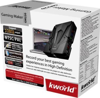 Kworld Gaming Maker:Record games console footage onto PC. USB 2.0 interface. Contains USB cable
