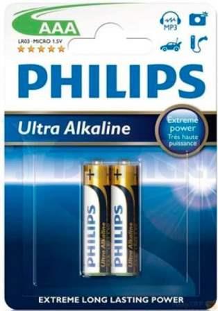 Philips Extreme Power 2 x AAA Size / LR03 Ultra Alkaline batteries