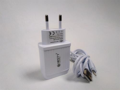 Nesty GRTA009 Dual USB Port Wall Charger-2 Pin EU Power Adaptor