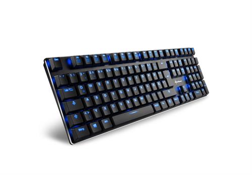 Sharkoon PureWriter Mechanical USB lkeyboard with Nuetral Blue LED illumination - 1000Hz MAX Polling Rate - Red Switch