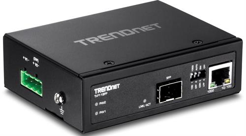 TrendNet Hardened Industrial 100/1000 Base-T to SFP Media Converter