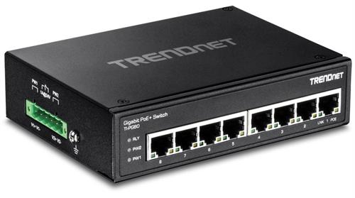 TrendNet 8-Port Hardened Industrial Gigabit PoE+ DIN-Rail Switch