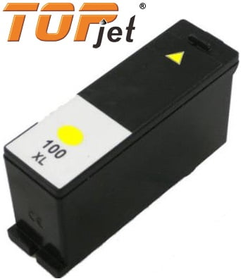 TopJet Generic Replacement Ink Cartridge for Lexmark 100XL LE14N1071BP - Page Yield 600 pages with 5% Coverage for Lexmark S305 / S405 / S505 / S605 / S815 / Pro 205 / Pro 705 / Pro 707 / Pro 805 / Pro 905 - High Yield Yellow