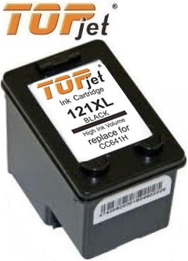 TopJet Generic Replacement Ink Cartridge for HP 121XL -CC641HE - Page Yield 600 pages with 5% coverage for use with Deskjet D1560 / D1663 / F2423 / F2480 / F2483 / F2493 / D2563 / D2663 / F4473 / F4483 / F4583 / D5563 / C4683 / C4783 / C4793 / C4795 -High Yield Black