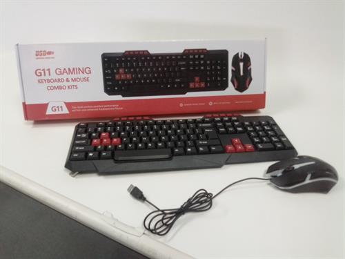 UniQue G11 Gaming Wired 114 Keys USB Keyboard And Ergonomic RGB LED USB Wired 2 Button With Scroll Wheel 1000 DPI Optical Mouse Combo- Full Size Low-Profile Spill Resistant USB Wired US Layout 104 Qwerty Keyboard with 10 Multimedia and Windows Keyboard Shortcut Keys