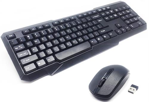 UniQue Wireless USB 104 Keys Standard US Layout Keyboard and Wireless 2 Button 1000 DPI Optical Mouse Combo- Wireless 104 Qwerty Keyboard Wireless 2 Button 1000 DPI Optical Mouse with Scroll Wheel