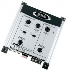 Boss Audio 2-way Electronic Crossover w/Remote level subwoofer control-0 - 12 dB bass boost