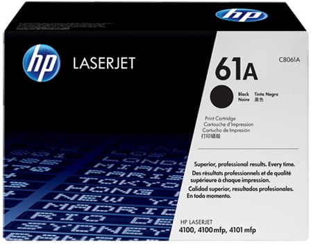 HP Original Replacement for HP 61A C8061A Black LaserJet Toner Cartridge-Page Yield 6000 Pages with 5% Coverage For Use with HP LaserJet 4100