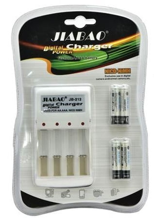 Jiabao JB212 Battery Charger with 4 Pieces 350mAh AAA Rechargeable Batteries