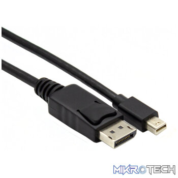 GIZZU Mini DP to DP 4k 30Hz|4k 60Hz 1.8m (Thunderbolt 2 compatible) Cable - Black