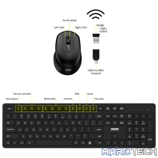 PORT KB Combo Wireless Keyboard + Mouse - Image 6