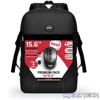 PORT PREMIUM - BACKPACK 15.6" MOUSE BUNDLE