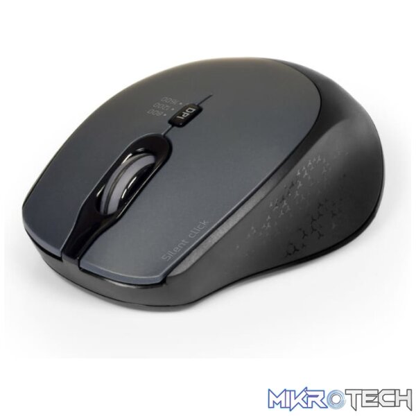 Port Wireless Silent 3600DPI 3 Button USB and Type-C Dongle Mouse - Black - Image 2