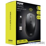Port Wireless Silent 3600DPI 3 Button USB and Type-C Dongle Mouse - Black - Image 4