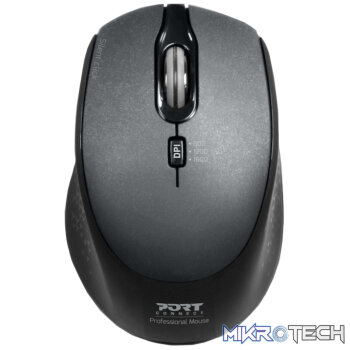 Port Wireless Silent 3600DPI 3 Button USB and Type-C Dongle Mouse - Black