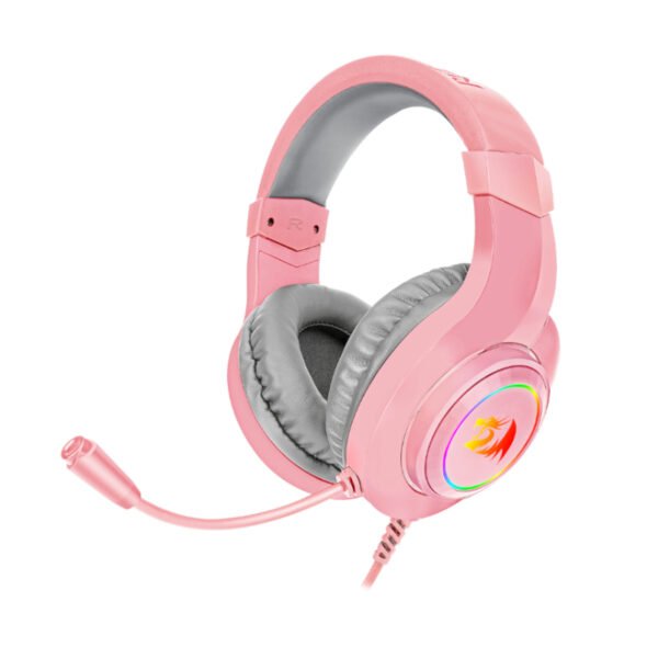 REDRAGON Over-Ear HYLAS 2 x Aux(Mic|Headset) RGB Gaming Headset - Pink