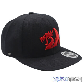 REDRAGON PREMIUM SNAPBACK FLAT PEAK CAP - BLACK