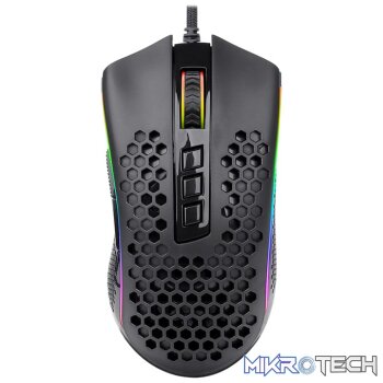 REDRAGON STORM 12400DPI 7 Buttons|Ergonomic Design|P3327 Optical Sensor|Lightweight Body|RGB Backlit gaming Mouse - Black