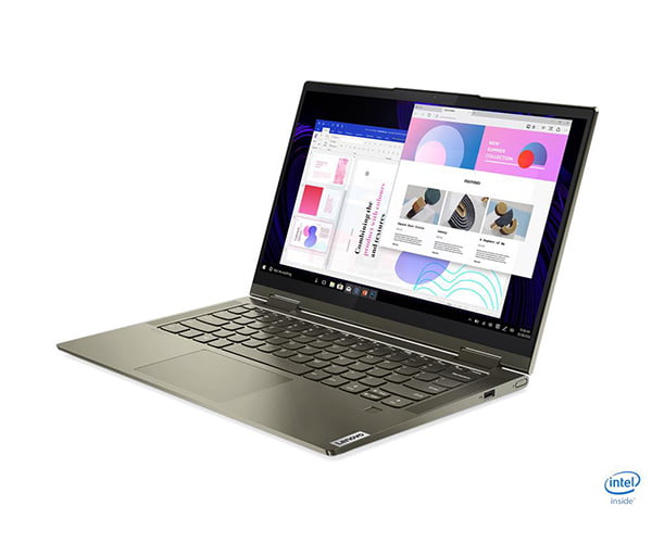 Lenovo Notebook Yoga 7 Intel Core i5-1135G7 14” FHD (1920x1080) IPS 300nits Touch 8GB Soldered DDR4-3200 (not upgradable) 512GB SSD M.2 Wi-Fi 6 11ax 2x2 + BT 5.0 FPR Lenovo Digital Pen Integrated Graphics Windows 11 Home 64 Slate Grey 1 Year Depot
