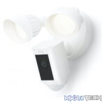 Ring Floodlight Cam Wired Plus -White with Two 3000° Kelvin with 2000 Lumen floodlights