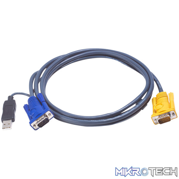 2l5206up ATEN PS2 TO USB KVM CABLE 6M SPHD15M TO VGA & USB A - Image 1