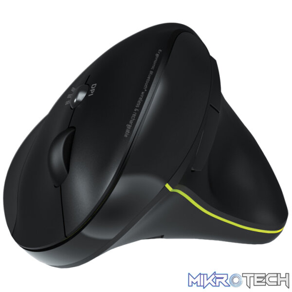 Port Connect Wireless Rechargeable Ergonoc Mouse Bluetooth- Black - Image 2