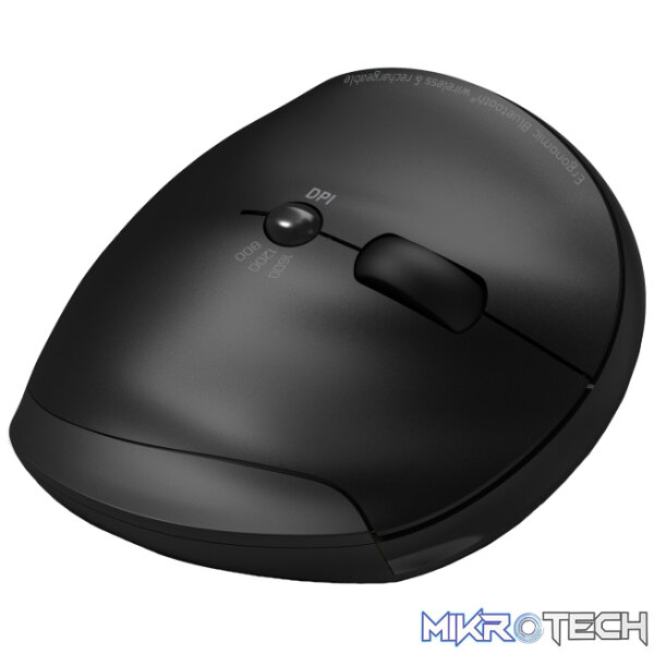Port Connect Wireless Rechargeable Ergonoc Mouse Bluetooth- Black - Image 3