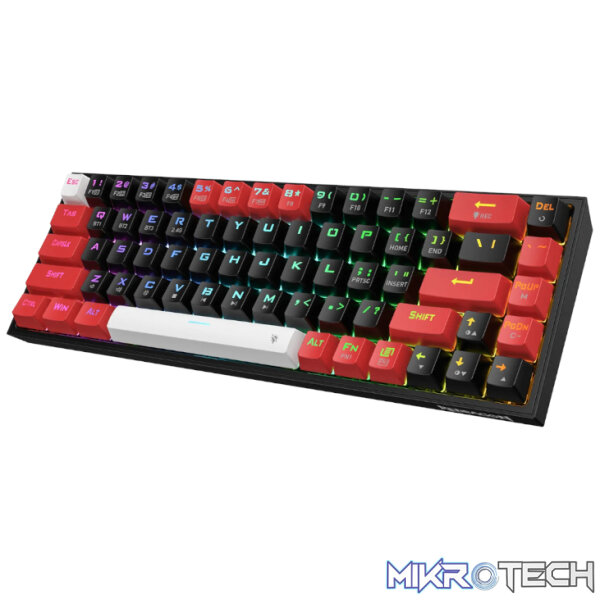 REDRAGON Castor Pro 68Key Wireless Red|Black|White KeyCap Bluetooth RGB Red Switch - Black|Red - Image 3