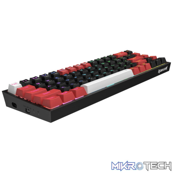 REDRAGON Castor Pro 68Key Wireless Red|Black|White KeyCap Bluetooth RGB Red Switch - Black|Red - Image 4