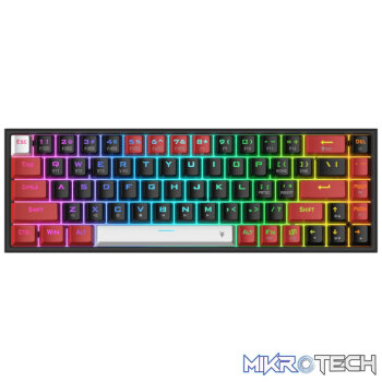 REDRAGON Castor Pro 68Key Wireless Red|Black|White KeyCap Bluetooth RGB Red Switch - Black|Red