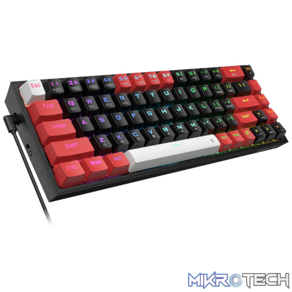 REDRAGON Castor Pro 68Key Wireless Red|Black|White KeyCap Bluetooth RGB Red Switch - Black|Red - Image 5