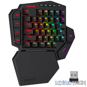 REDRAGON Diti Elite One-Handed RGB Wireless Mechanical Gaming Keyboard - Black