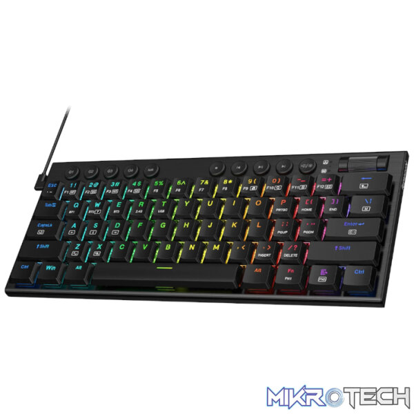 REDRAGON Noctis 61Key Red Switch RGB Low Profile Gaming Mechanical Keyboard - Black - Image 2