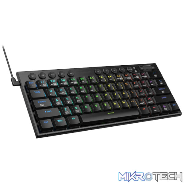 REDRAGON Noctis 61Key Red Switch RGB Low Profile Gaming Mechanical Keyboard - Black - Image 3