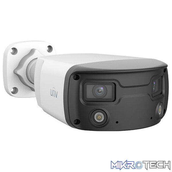 10607 UNV - Ultra H.265 -P3- 4MP Dual-Lens ColorHunter 160-Degree Wide Angle Fixed Bullet Camera - Image 1