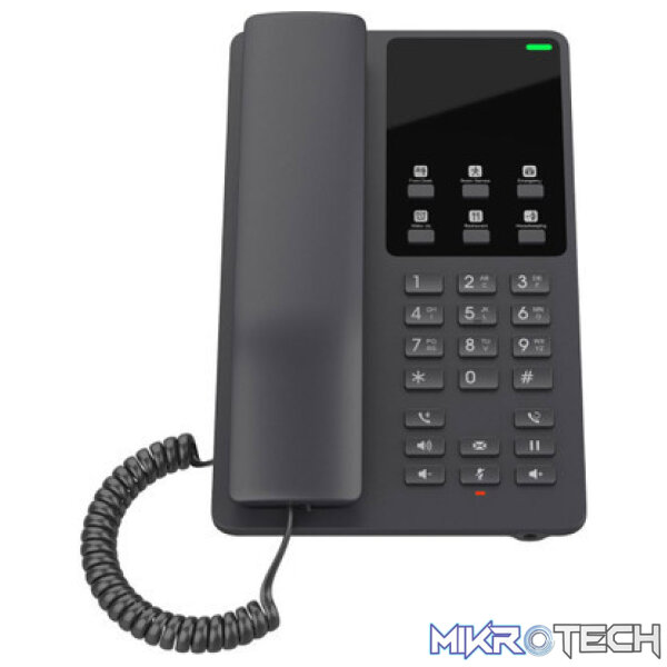 10990 Grandstream 2 Line Compact Hotel Phone Black - Image 1