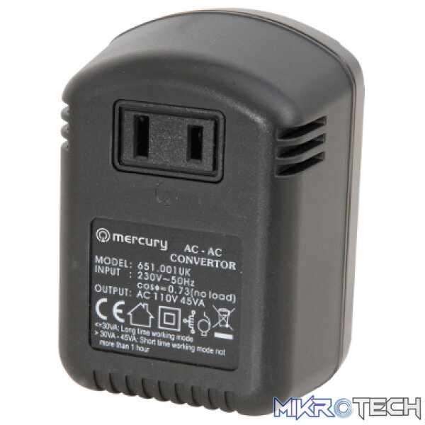 MERCURY STEP-DOWN VOLTAGE CONVERTERS 230V 110V (45W) MERCURY STEP-DOWN VOLTAGE CONVERTERS 230V 110V (45W)