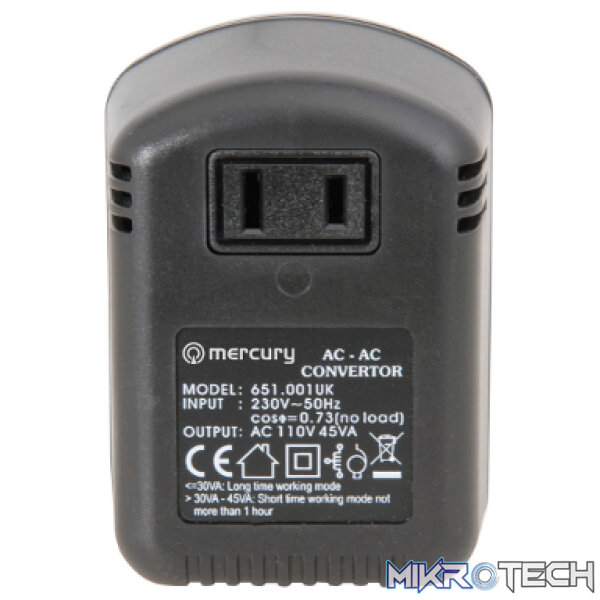 Mercury Step-Down Voltage Converters 230V 110V (45W) - Image 2