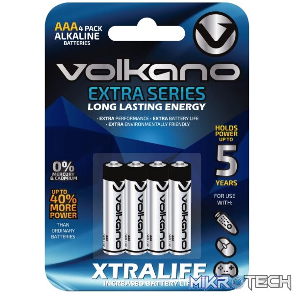 1 Volkano Alkaline Batteries AAA pack of 4 - Image 1