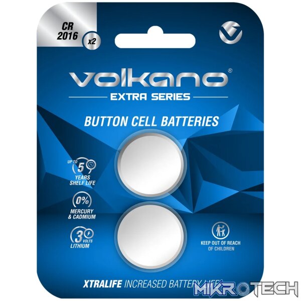 1 Volkano Extra series CR2016 Pack of 2 Batteries - Image 1