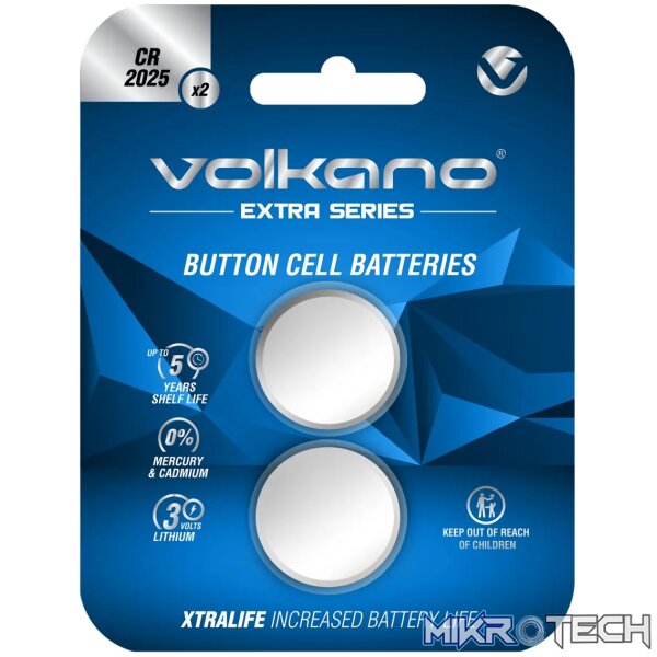 1 Volkano Extra series CR2025 Pack of 2 Batteries - Image 1