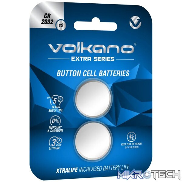 1 Volkano Extra series CR2032 Pack of 2 Batteries - Image 1