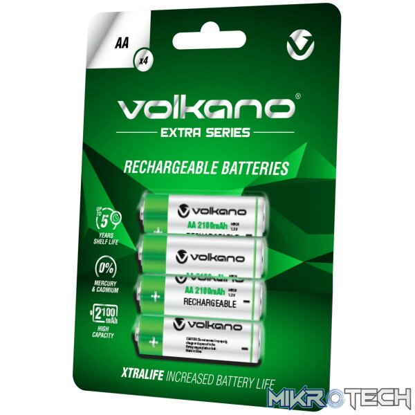 1 Volkano Extra series Rechargeable Batteries AA pack of 4 - Image 1