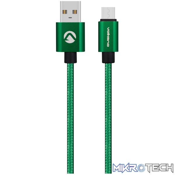 1 Volkano Fashion series cable Micro USB 1.8m - Apple Green - Image 1