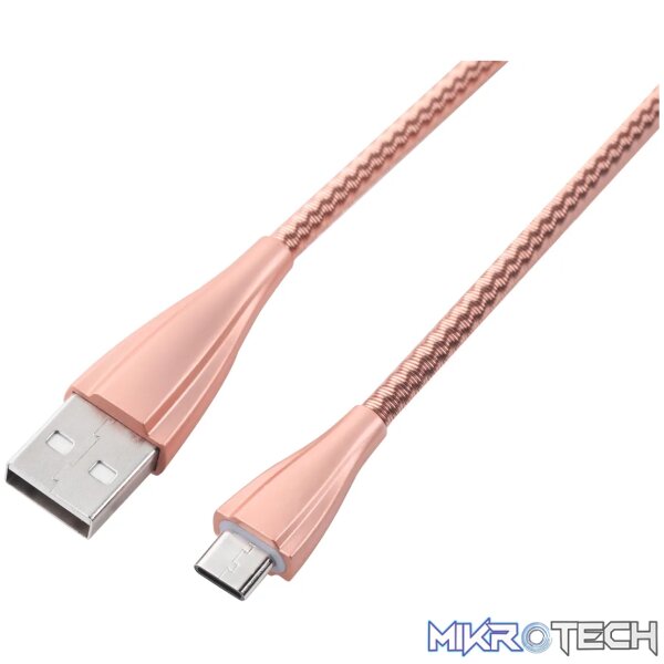 1 Volkano Fashion series cable Type-C 1.8m - Rose Gold - Image 1