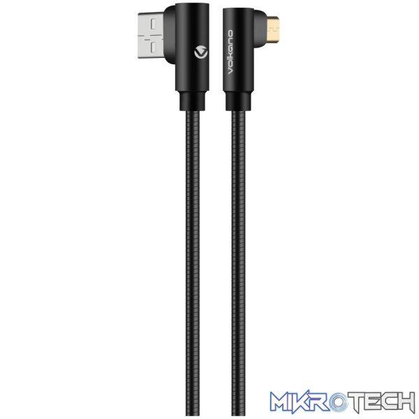 1 Volkano Iron Series 90? Micro USB Cable - Black - Image 1