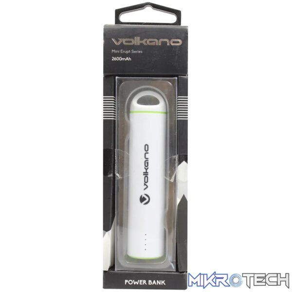 1 Volkano Maxi Erupt Series 5000 mAh Power Bank White - Image 1