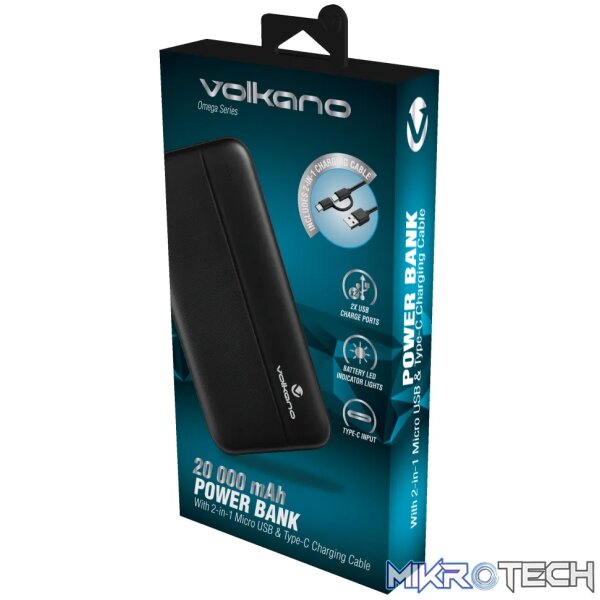 1 Volkano Omega Series 20,000 mAh Powerbank - Black - Image 1