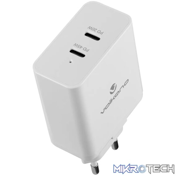 1 Volkano Potent Duo series 65W Dual PD Compact Wall Charger - Image 1