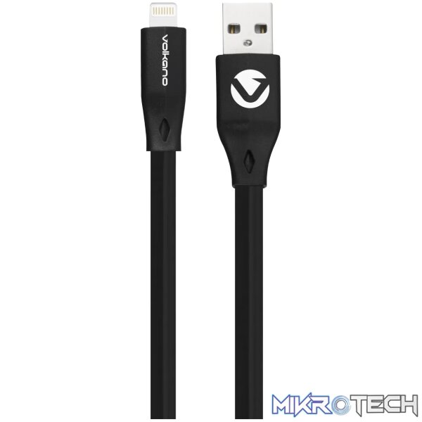 1 Volkano Slim Series Lightning Cable- Black - Image 1